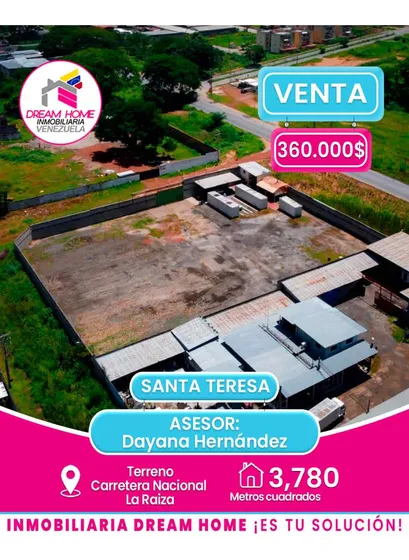 Terreno En Venta Carretera Nacional La Raíza  Santa Teresa Del Tuy