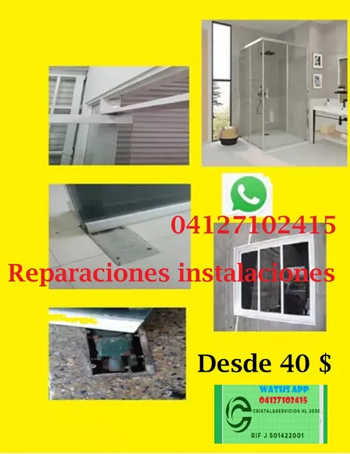  Mantenimiento. Reparacion Puertas De  Vidrio. Baño Ventana 