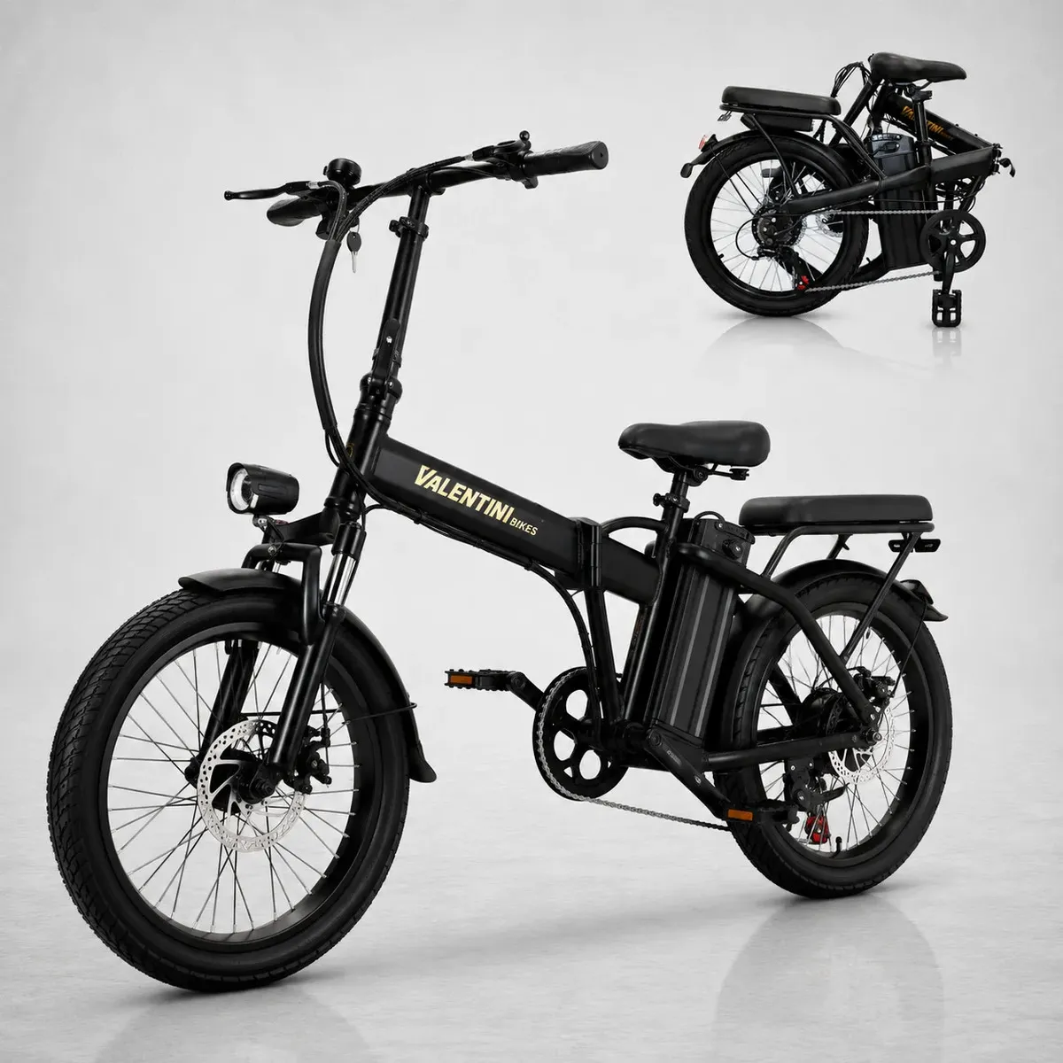 Bicicleta Electrica Valentini Plegable 20 32km/h 350w !! Negro