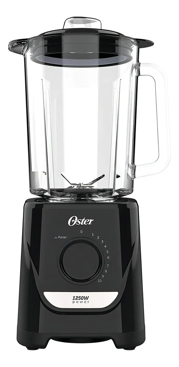 Liquidificador Oster Oliq520 Preto de 1,8L 1250W Jarra De Vidro e Laminas em Inox
