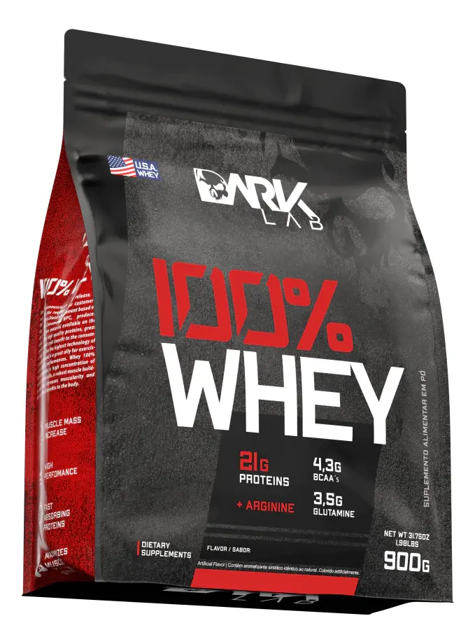 Whey Protein Concentrado 100% 900g Refil Dark Lab Sabor Baunilha