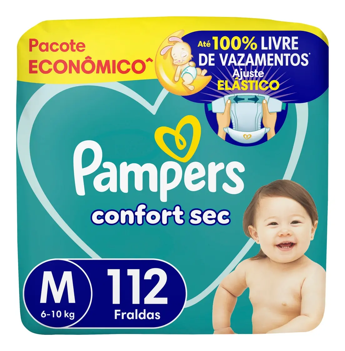 Fralda Pampers Confort Sec M 112 Unidades