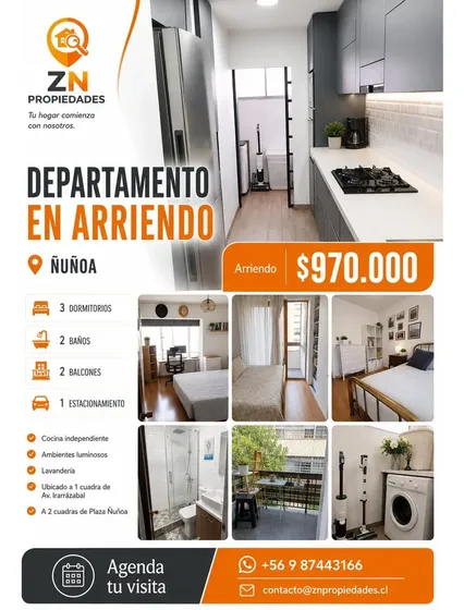 Departamento En Arriendo En Ñuñoa