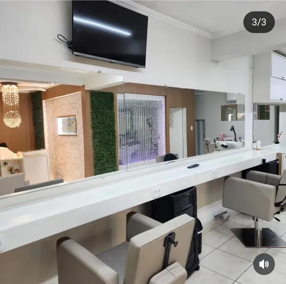 Passo Ponto Salão De Beleza Com Profissionais E Clientes.