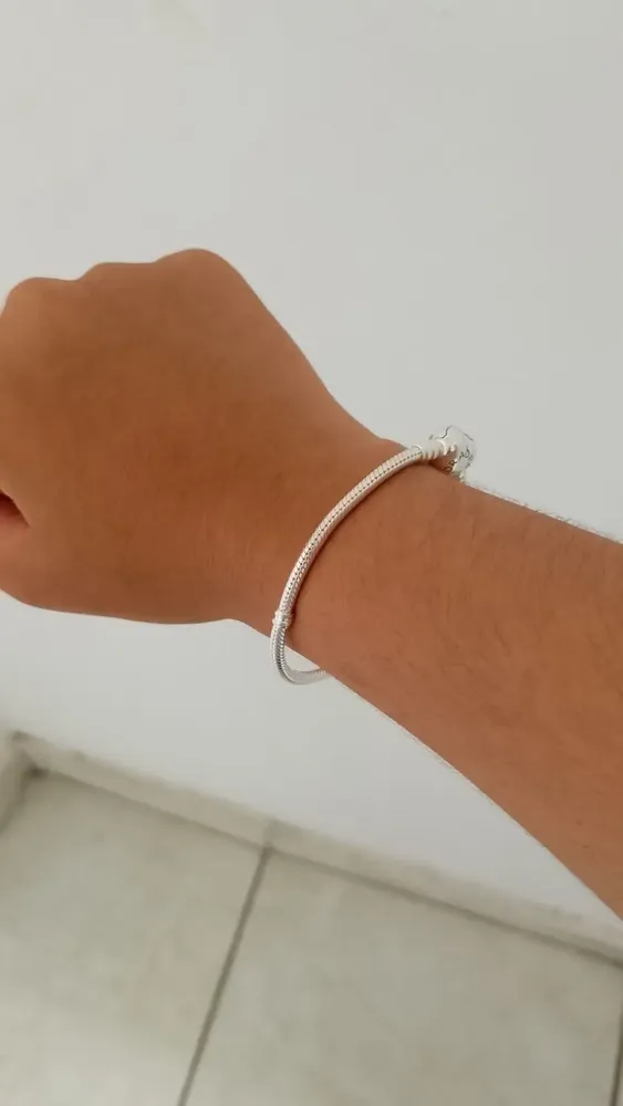 Bracelete Fecho Inifnito Assimetrico Pandora Comprimento 16 Cm