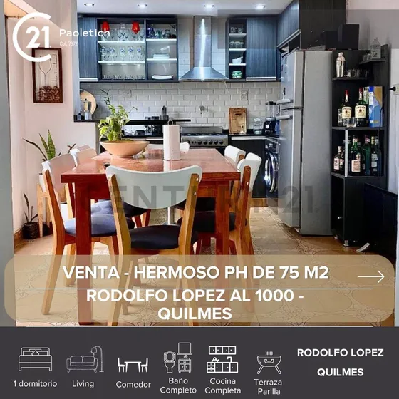 Hermoso Ph En Venta Sobre Rodolfo Lopez, Quilmes