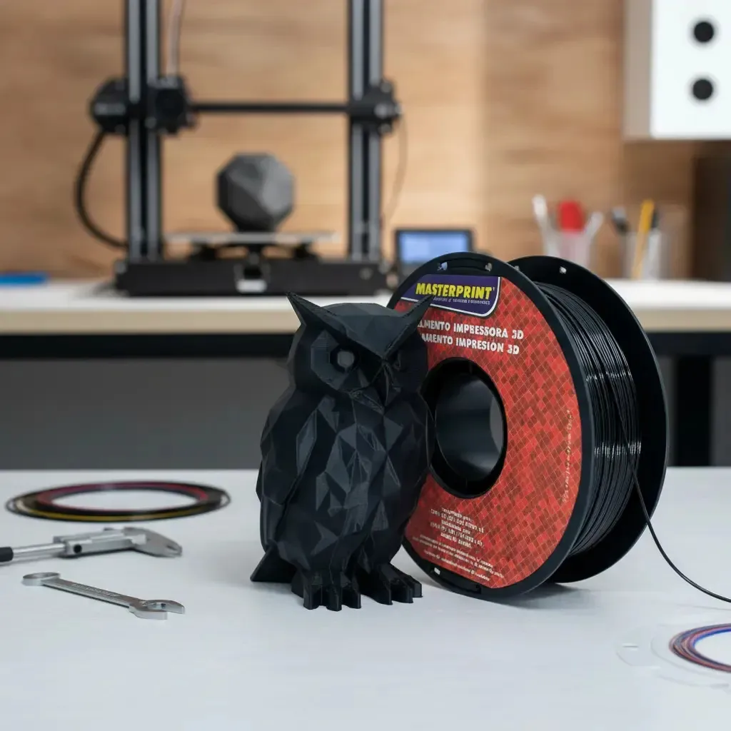Filamento De Impressora 3d Petg 1,75mm 1kg Masterprint Preto