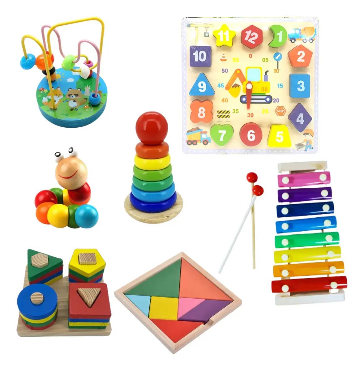 Set X 7 Montessori Ensarte Juego De Encastre Para Ninos