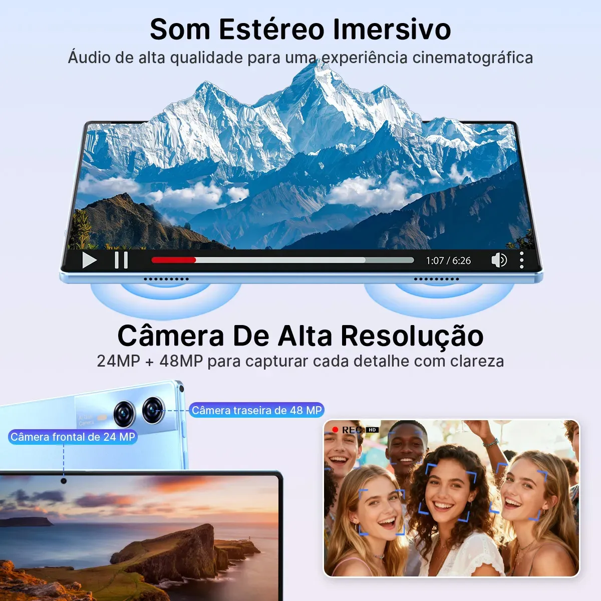 Tablet Hancdon S12 Android 15 12GB RAM 512GB Memória 11,6" Dual SIM Wi-Fi Kit Completo Com Teclado Mouse e Caneta Cor Cinza