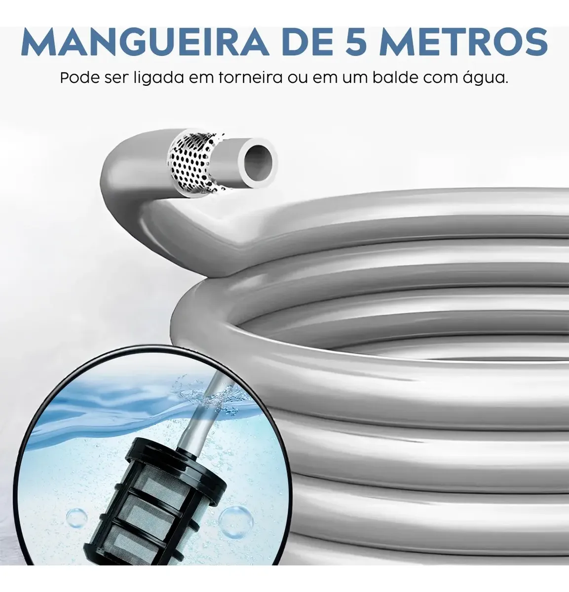Dispenser de detergente em funcionamento na lavadora de jato portátil