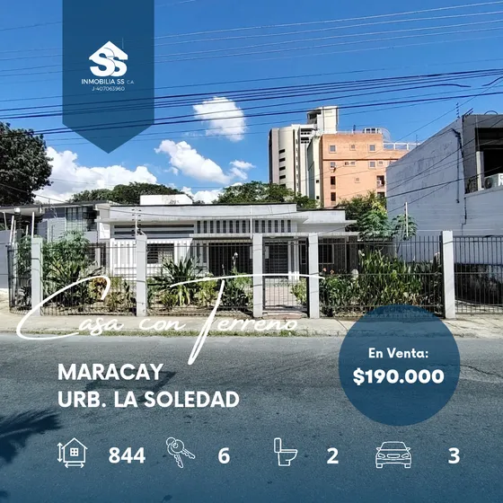 Se Vende Casa Con Terreno Ubicada - Urb. La Soledad  Maracay