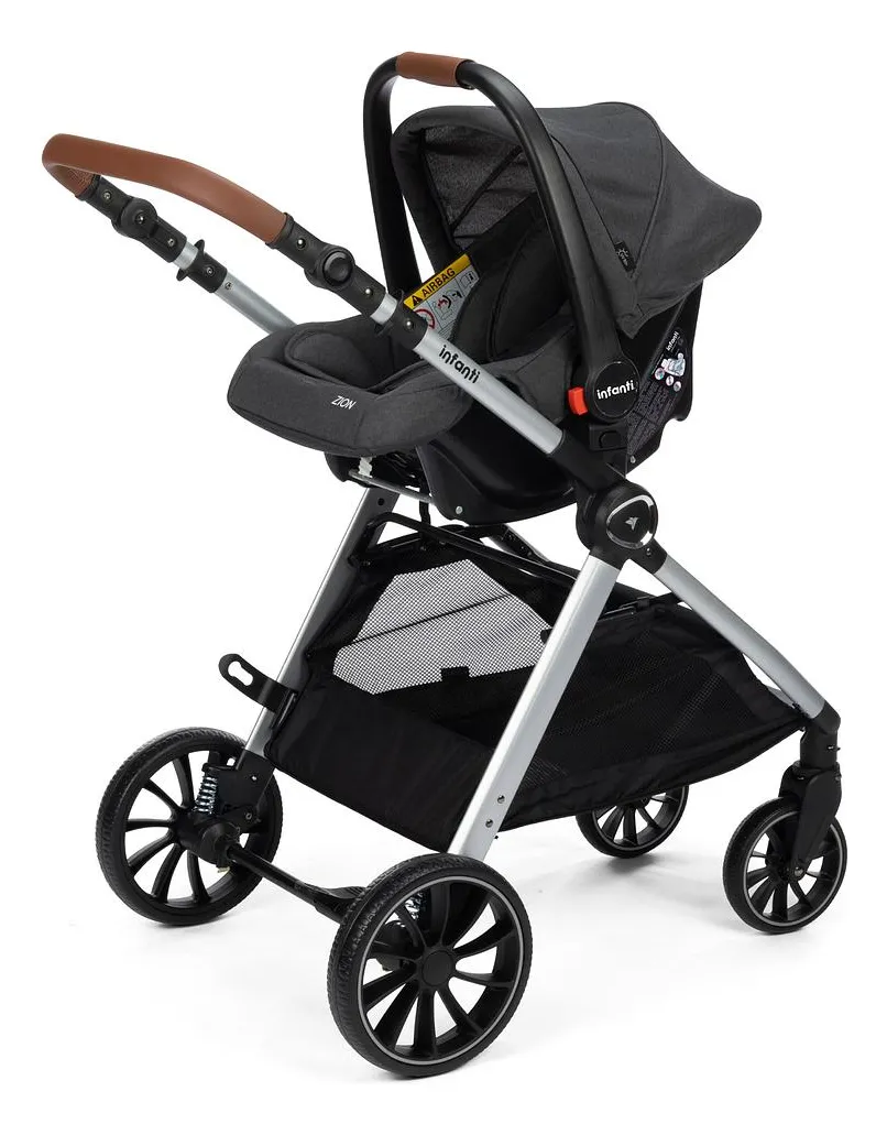 Carrinho Travel System Romanzo Duo - Infanti Cor Preto Chassi Prata - Imagem 4