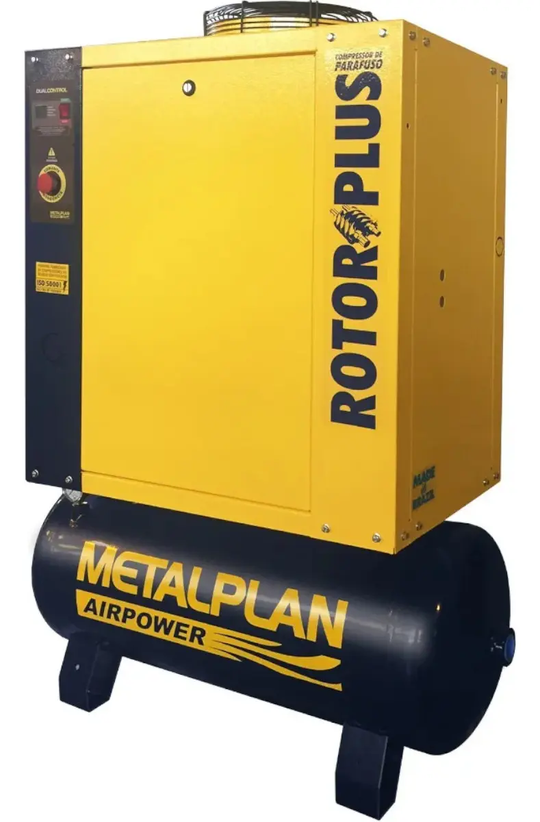 Compressor de Parafuso Metalplan Rotor Plus 10 10hp 100L