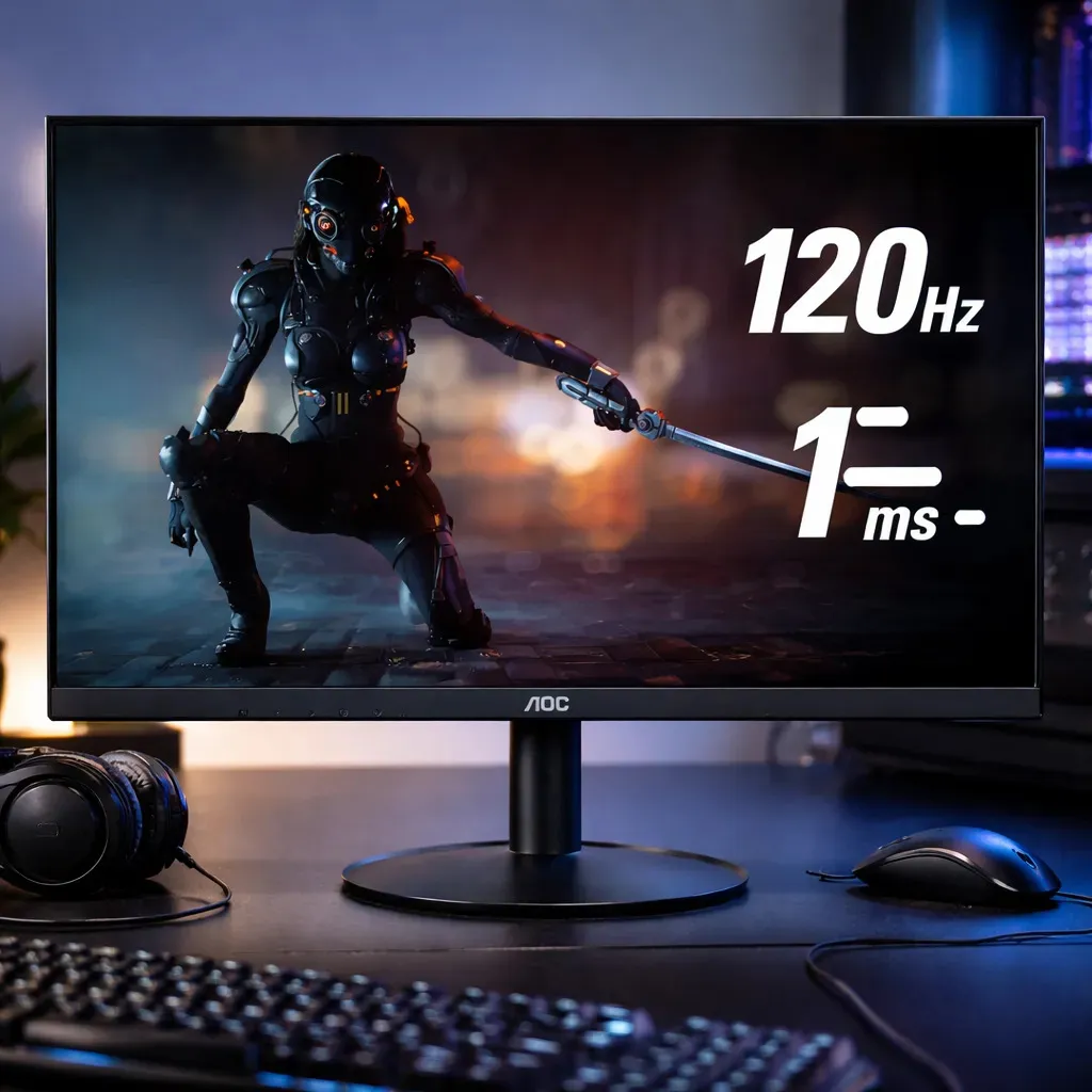 Monitor Gamer Aoc 21.5'' Full Hd Gaming 120hz 1ms 22b30hm23 Cor Preto 127/220v