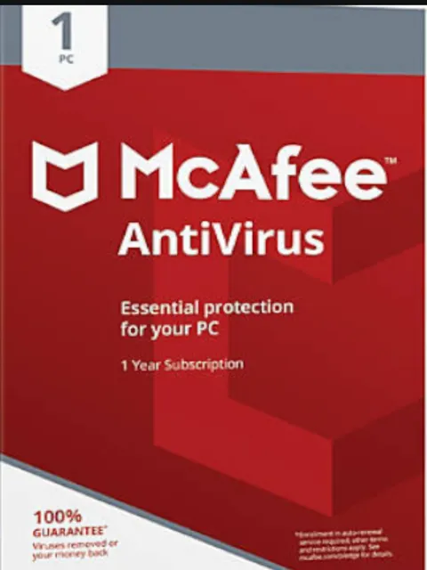 Mcafee Antivirus  Pc Para 1 Dispositivo 1 Año