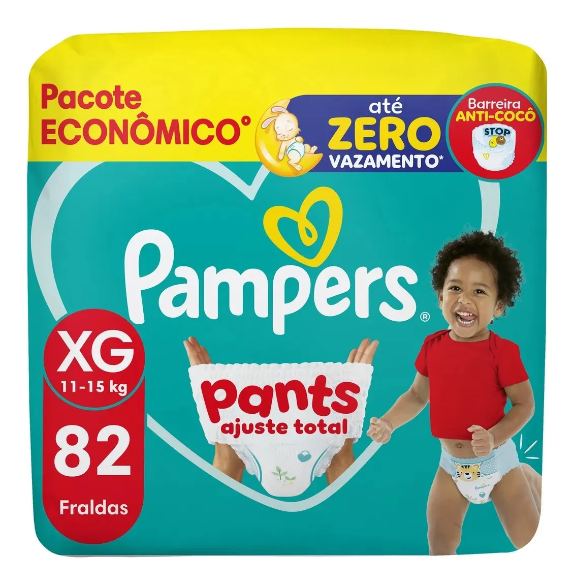 Fralda Pampers Pants Ajuste Total Tamanho Xg, 82 Un Extra Grande (xg) Sem Gênero