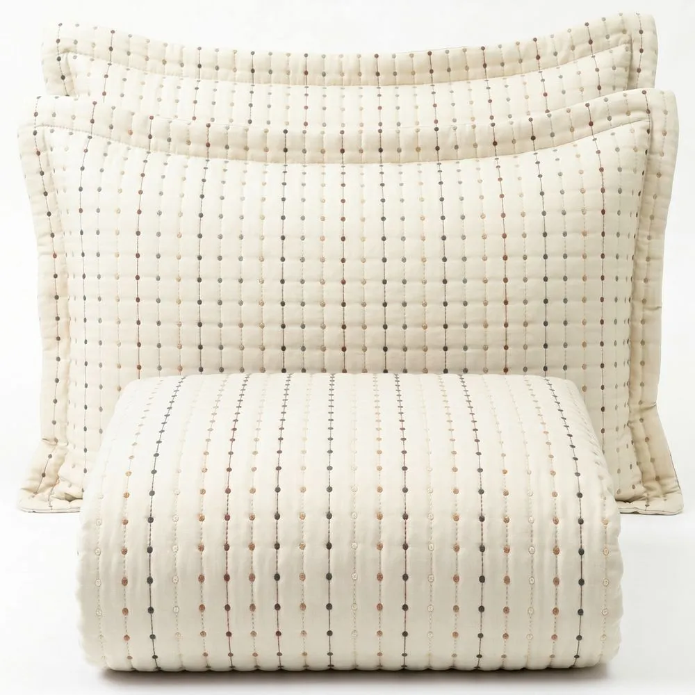 Cobre Leito Queen 300 Fios Toque De Algodão Bordare 03 Peças