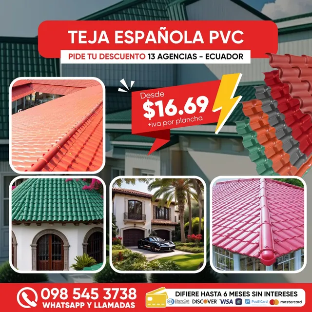 Asa Teja Española Pvc Techo Colonial Importador Ecuador 