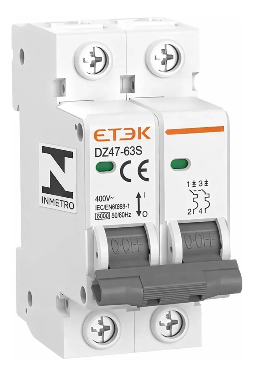Disjuntor Etek Bipolar 6a 10a 16a 20a 25a 32a 40a 50a 63a