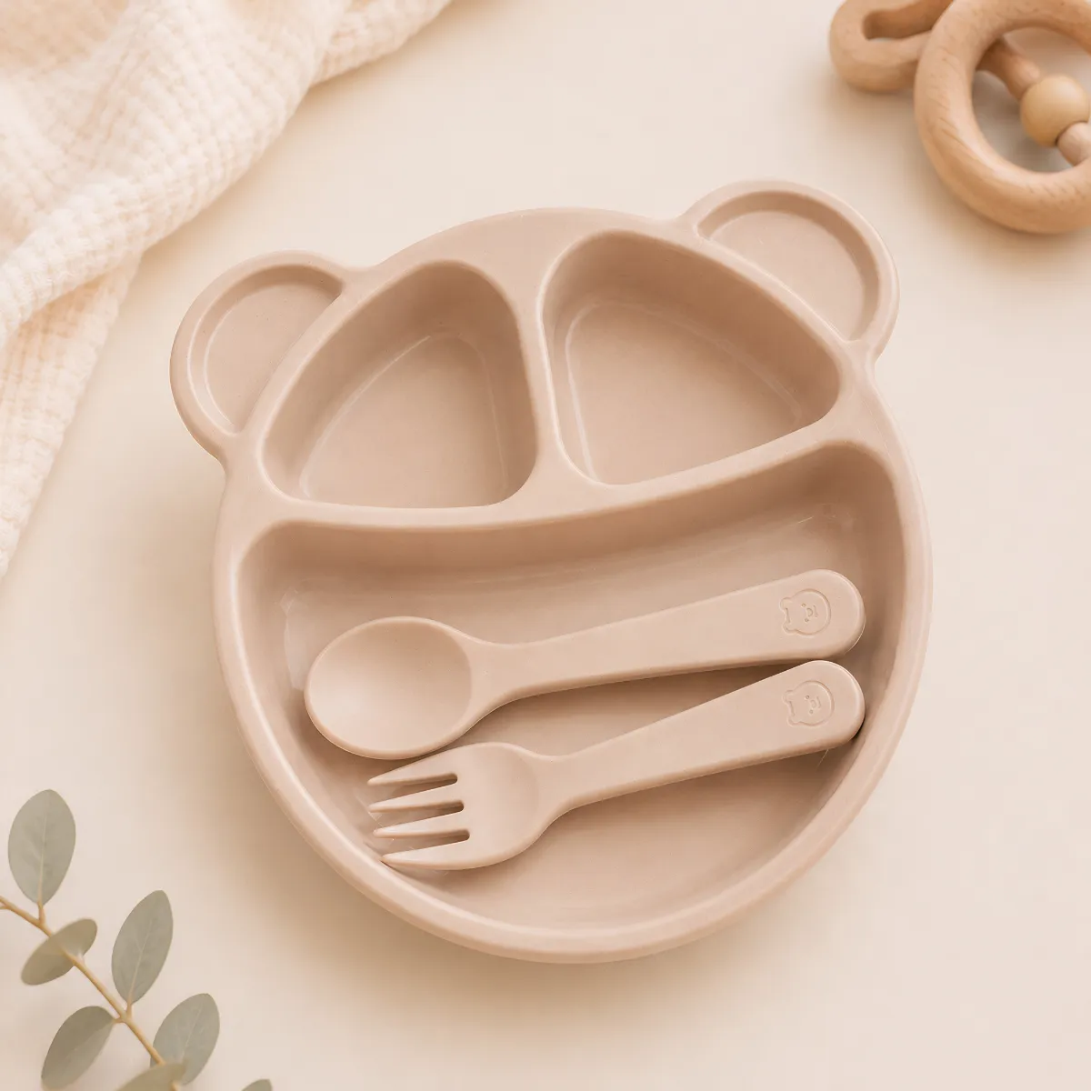Kit Introdução Alimentar Prato Bebê Infantil 3 Divisórias