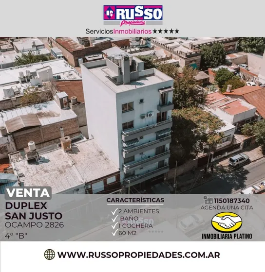 Venta Departamento 2 Ambientes San Justo