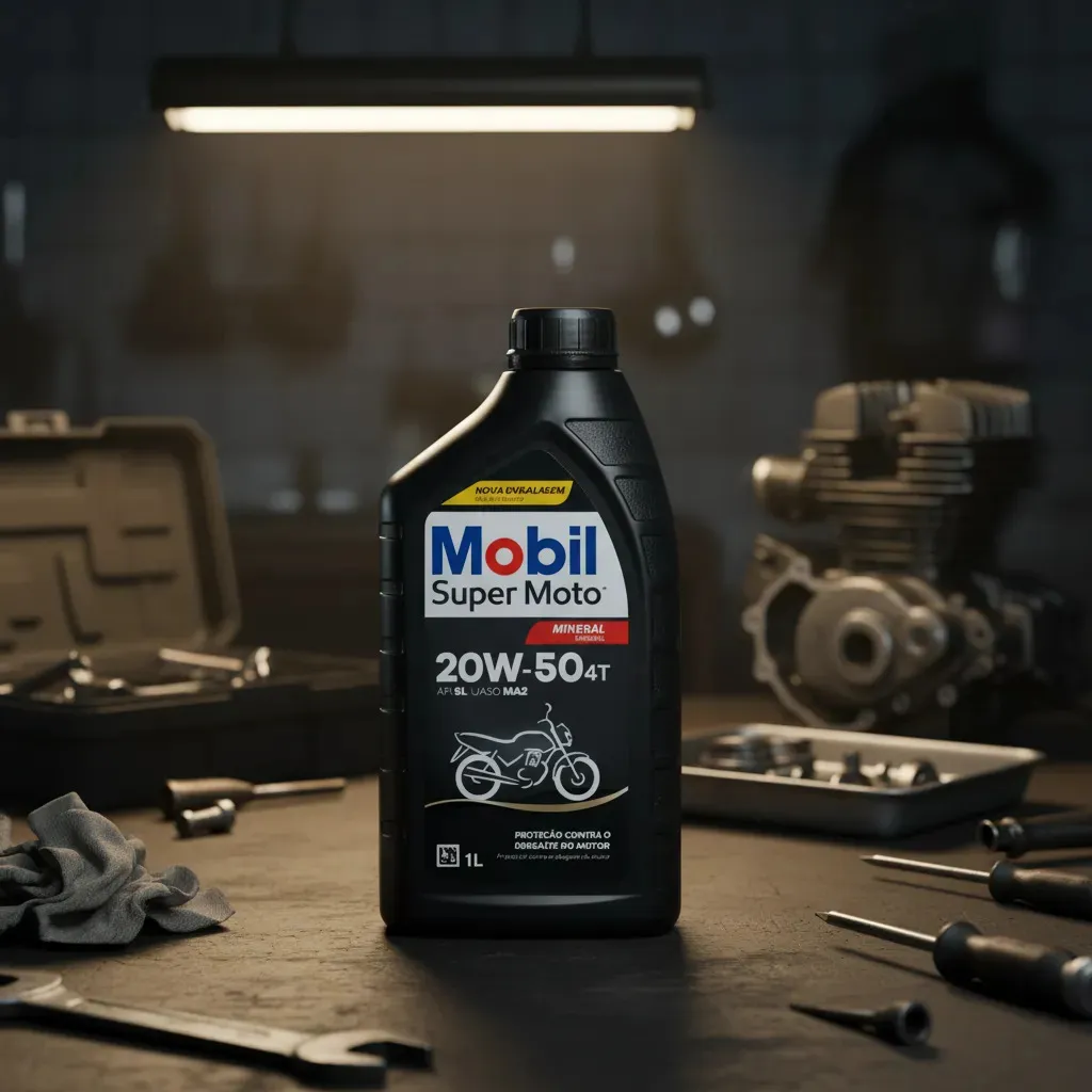 Óleo De Motor Mobil Mineral - 20W50 Para Moto/Quadriciclo 1L