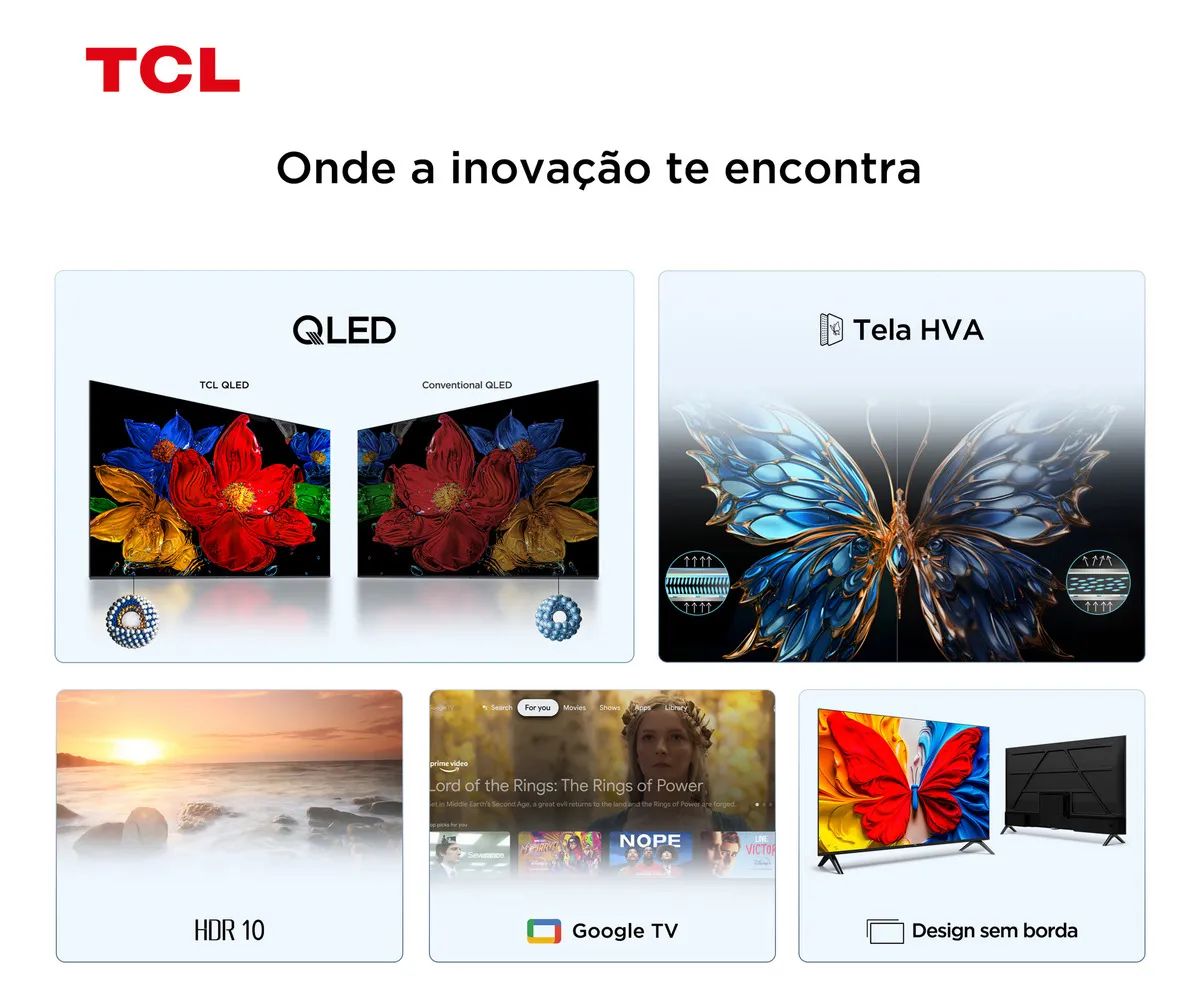 Smart TV TCL 40 Polegadas Full HD QLED S5K WiFi Bluetooth Google TV 2 HDMI HDR10 Dolby Audio 40S5K - Imagem 4
