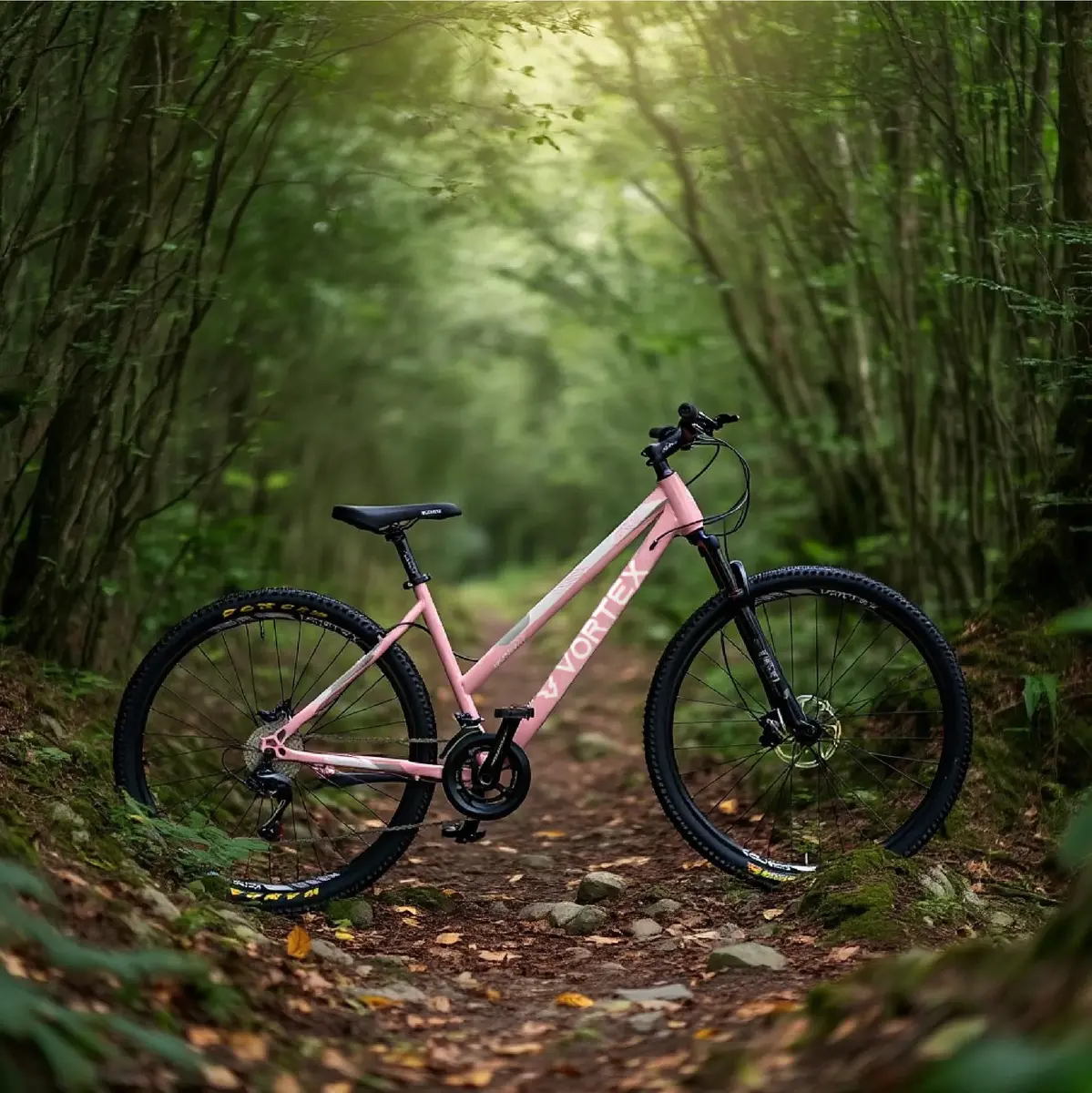 Bicicleta De Montaña Vortex Rodado 29 Para Mujer Con Cambios Shimano Y Shifters Sunrun Blanco Con Rosa Talle S