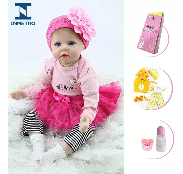 Bebe Reborn Menina Bailarina Boneca Realista Silicone Luxo - Chic