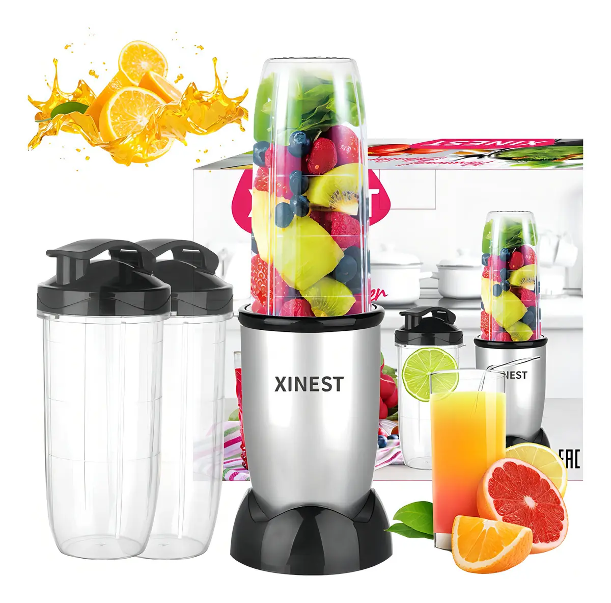 Xinest 500w Plata Licuadora Portátil