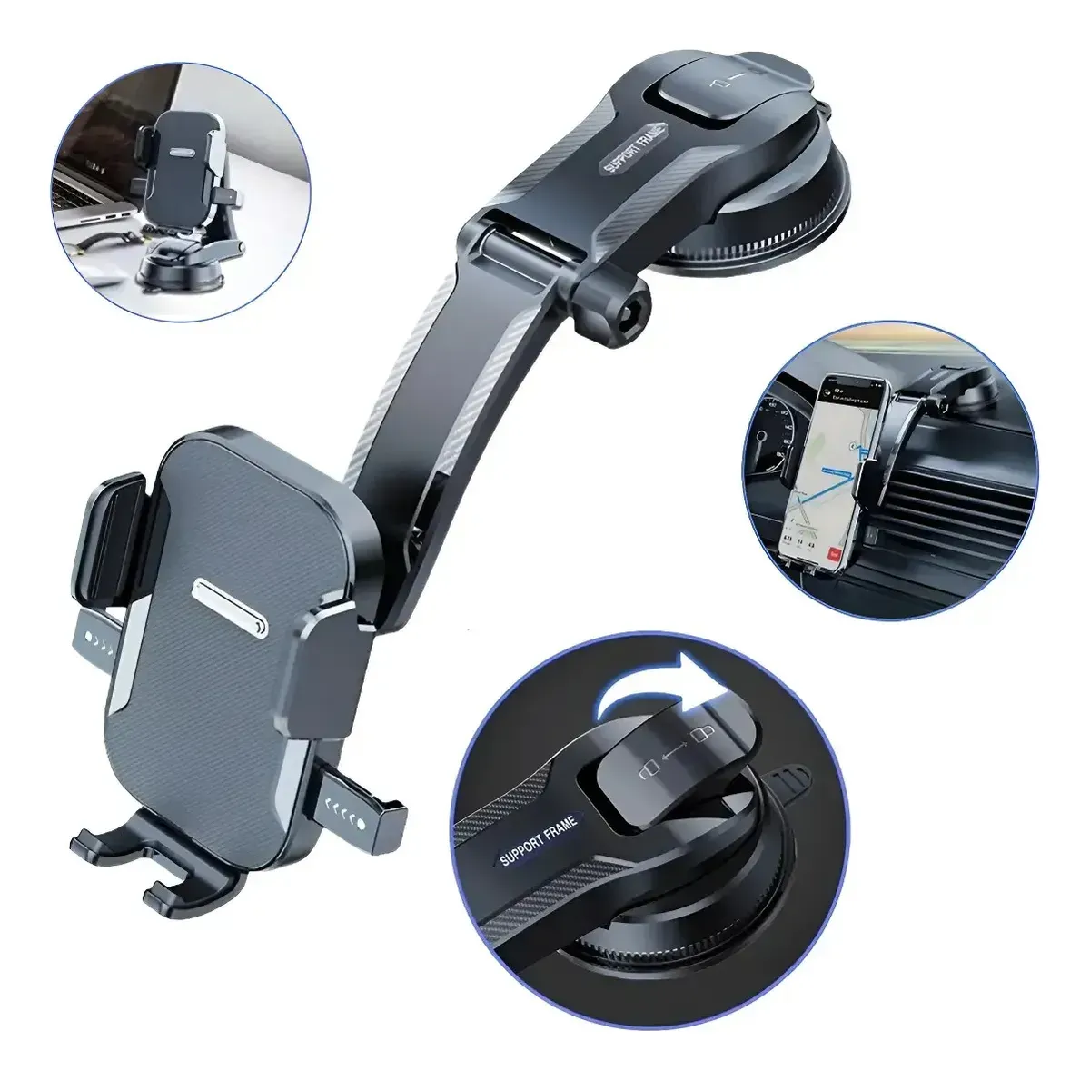 Suporte De Celular Para Carro Com Ventosa Preto