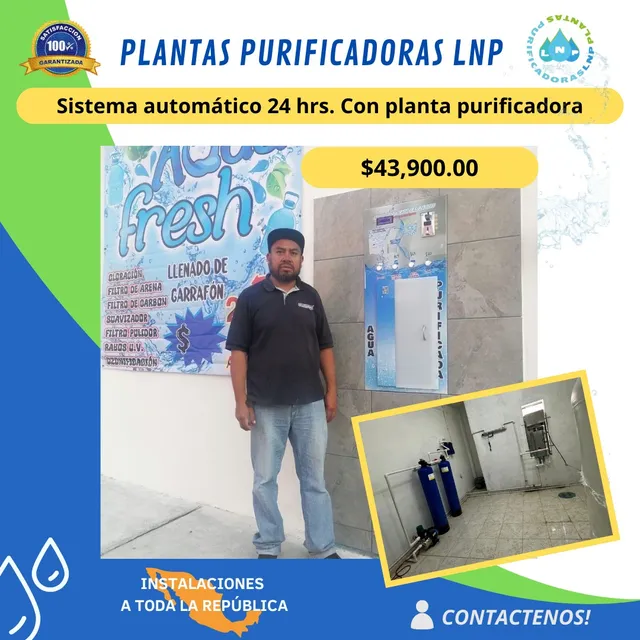Planta Purificadora Con Ventana Automática 24 Hrs. 
