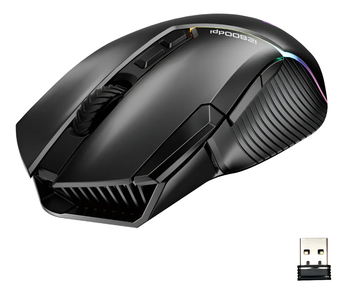 BASIKE mouse gamer sem fio RGB Mouse Recarregável Mouse, Mouse Tri-Modes BT5.1/Tipo C com fio/Sem fio 2.4G - Sensor 30G - 12.800 DPI - 96g Leve 9 ComandosAjustávels Up to 260h Battery Life for PC/Mac
