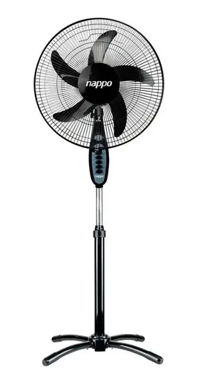 Ventilador De Pie Nappo 16' Oscilante 2 Vel 5 Aspas 40.64 Cm Negro Polipropileno 5