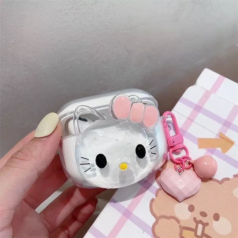 Funda Airpods Pro 2da generacion Hello Kitty transparente - Glow Fashion