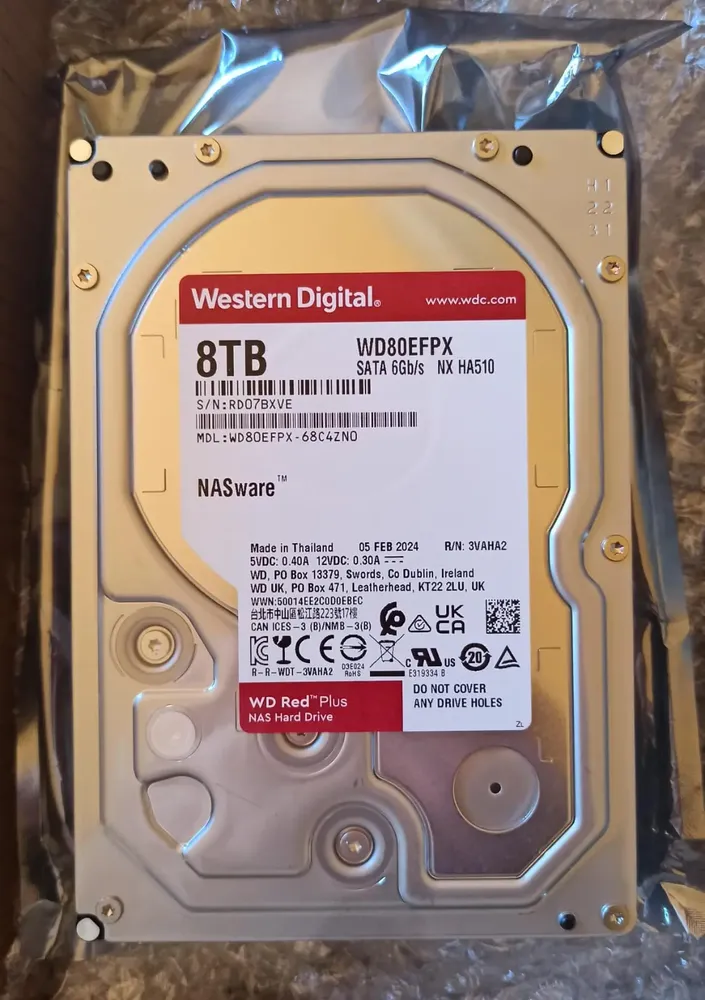 Disco Rigido (HD) Nas Wd 8tb Red Plus Sata 5640rpm 256mb 3,5