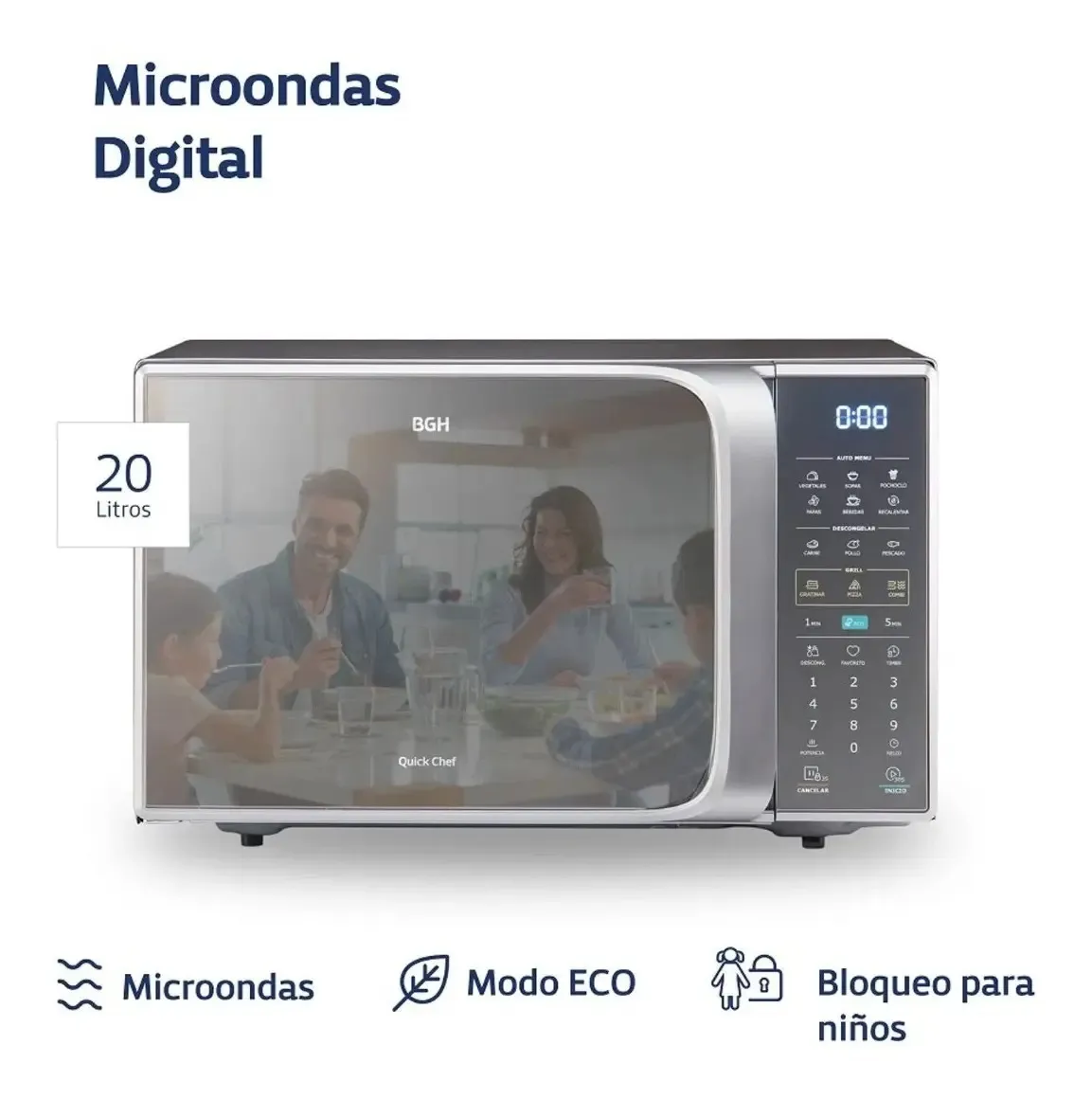Microondas Bgh 20lts B120ds2oi