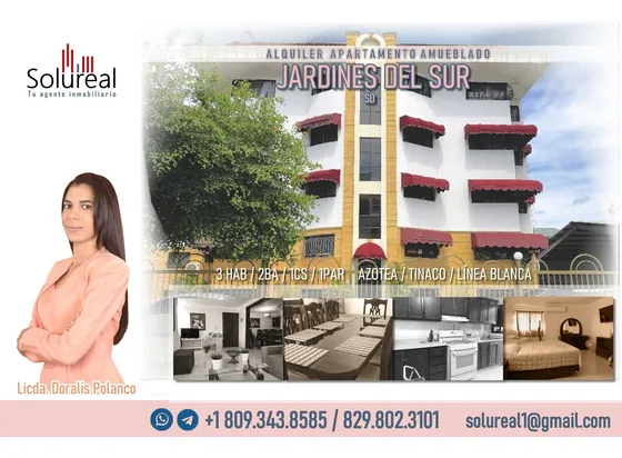 *apartamento Amueblado Familiar En Jardines Del Sur