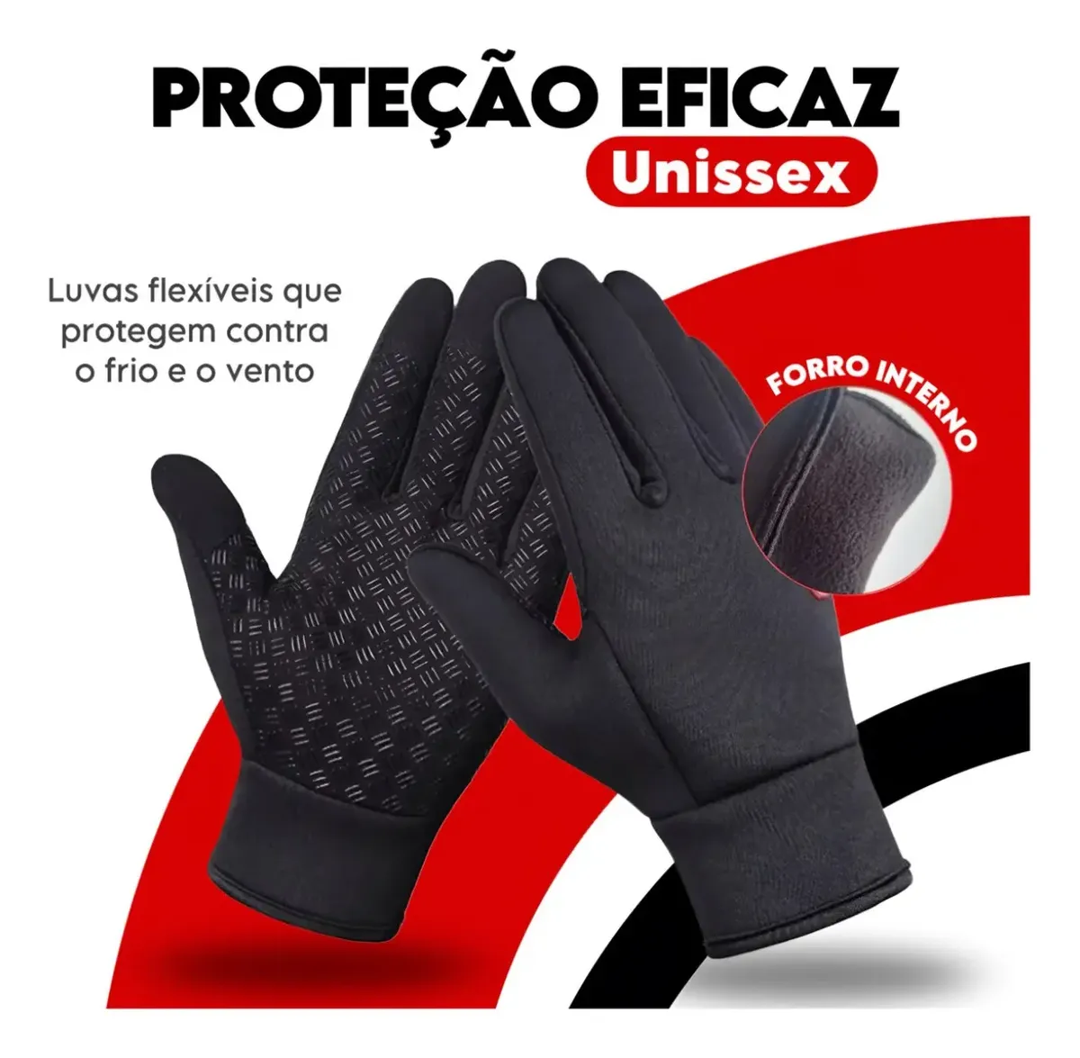 Luva Moto Térmica Par Touch Screen Preta Imperm — foto 4