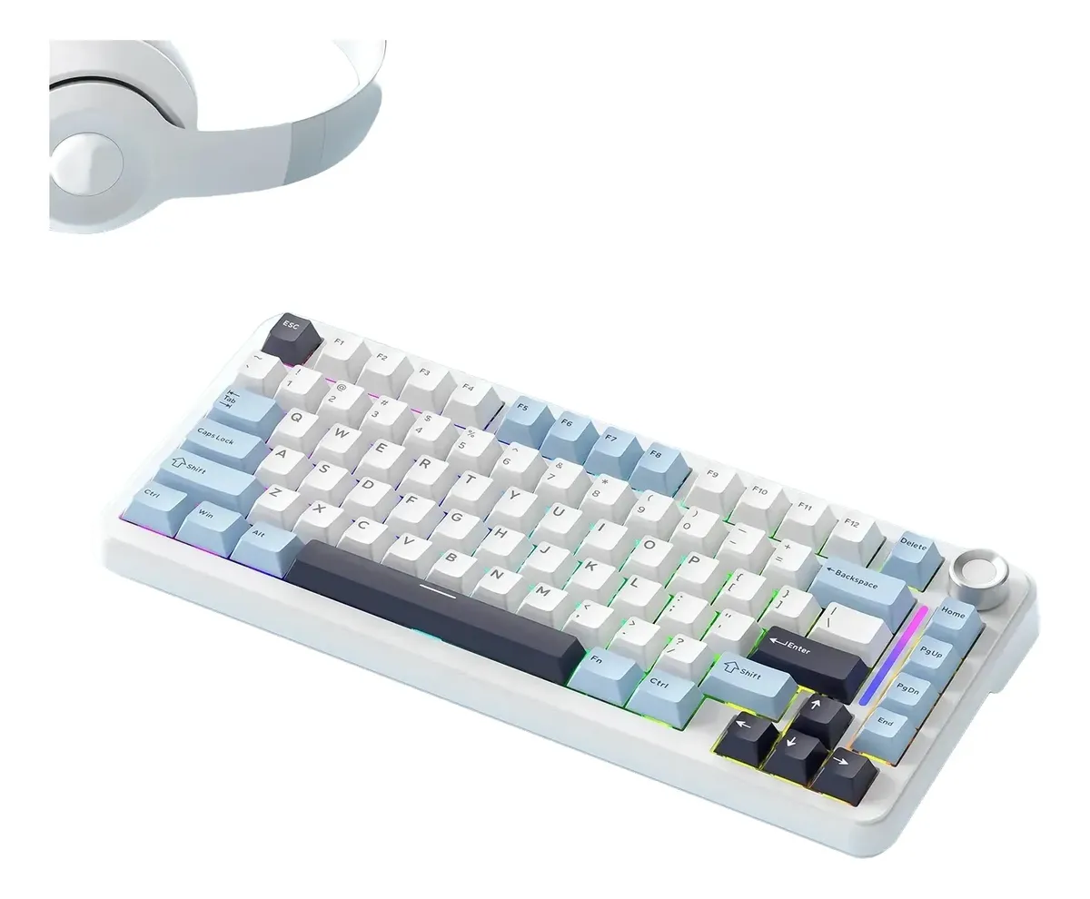 Teclado Mecânico F75 Sem Fio 75% Rgb