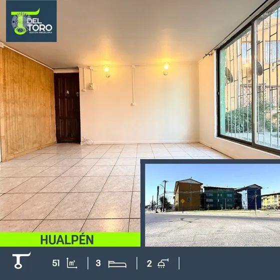 Departamento En Venta De 3 Dorm. En Hualpén