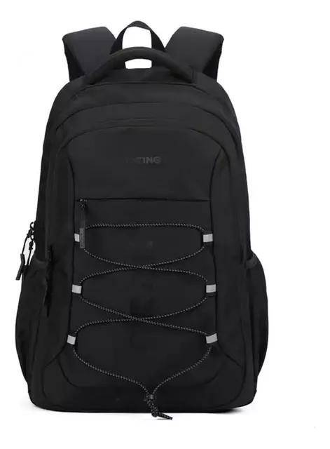 Elegante Mochila Impermeable Grande De Moda Negra Para Mujer Color Negro  Diseño De La Tela Liso