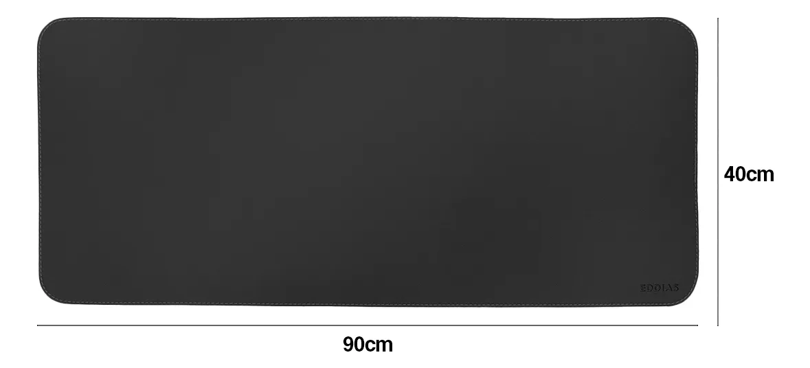 Mousepad Grande Preto 90x40 Deskpad Couro Antiderrapante Mesa Computador Notebook Eddias - Imagem 4