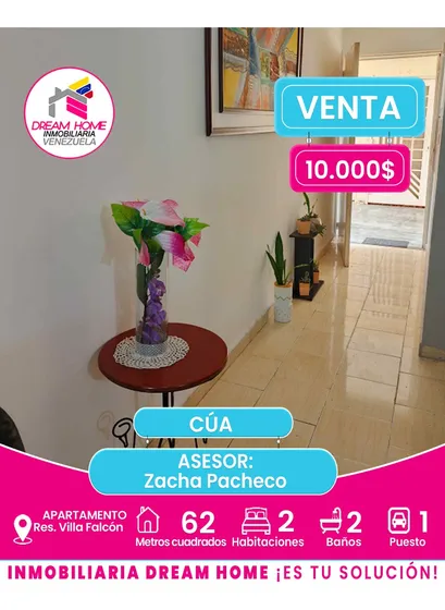  Apartamento En Venta  Res. Villa Falcón  - Cúa 