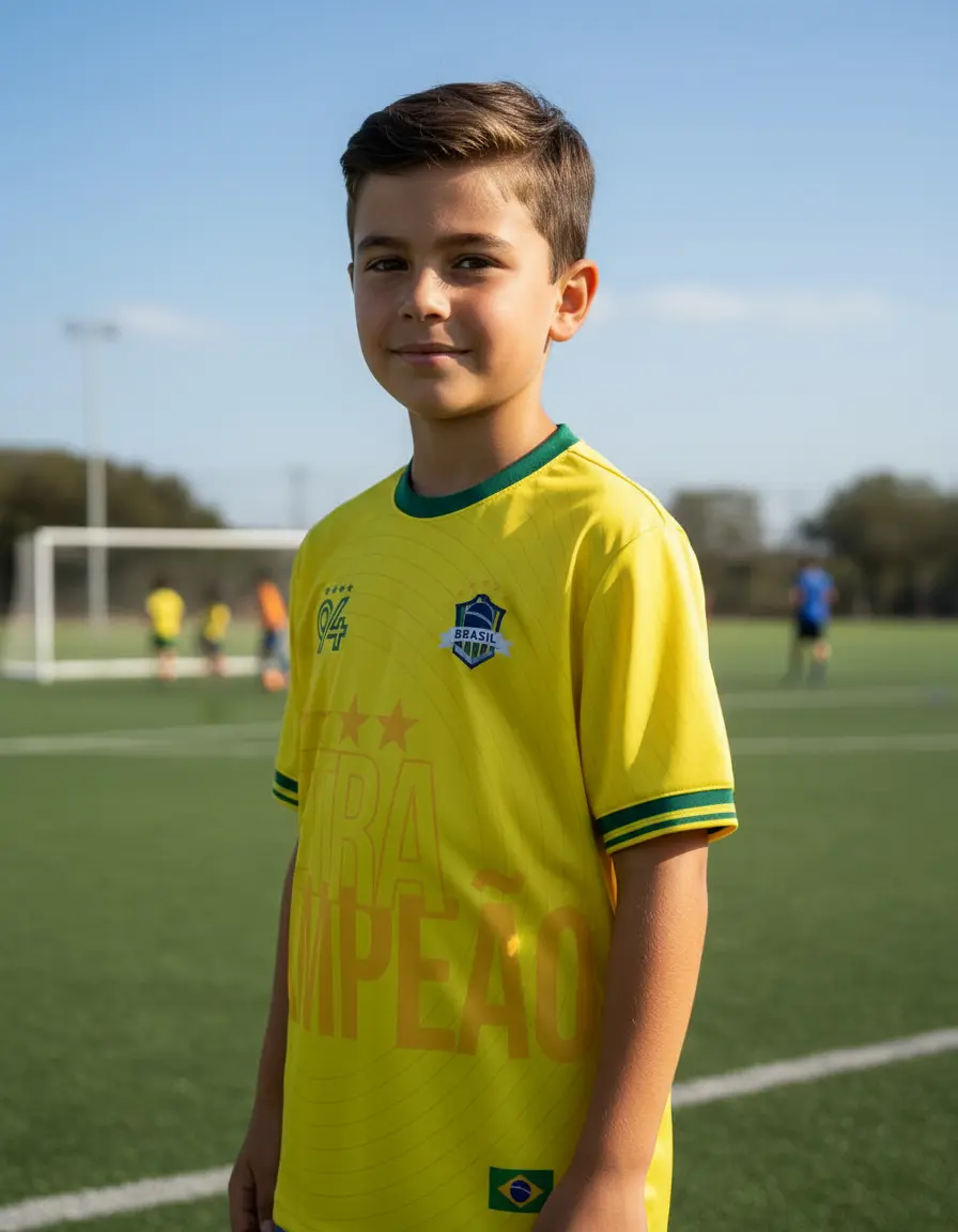 Camisa Brasil Infantil Futebol Retrô Seleção 1994