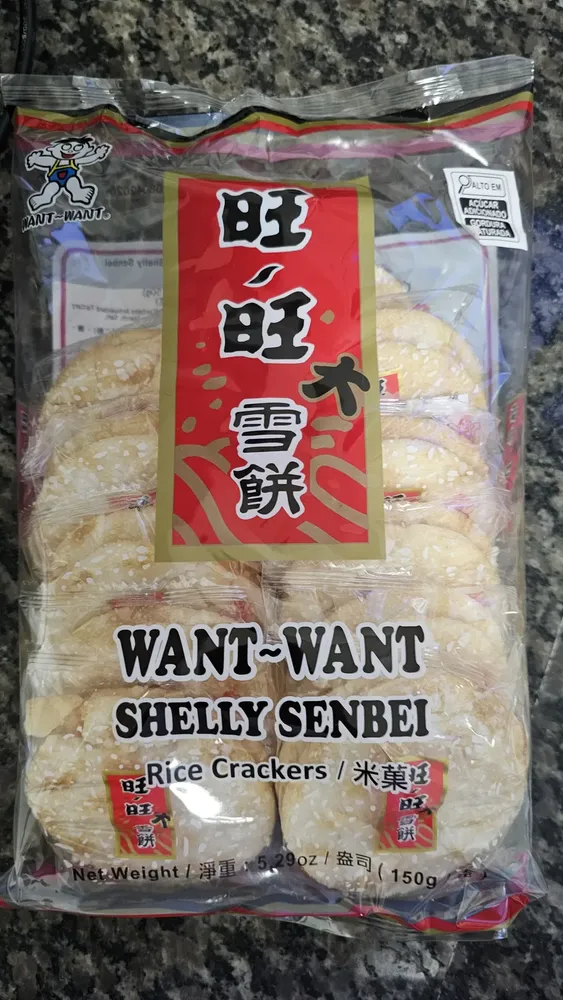 Biscoito De Arroz Açucarado Shelly Sembei 150g - Want Want
