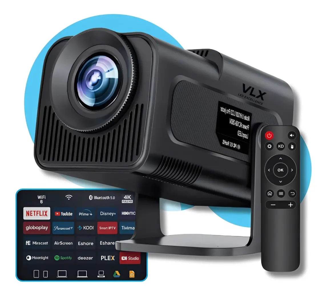 Projetor 4k Ultra Hd Hy320 Smart Wi-fi 6 Bluetooth Android Cor Preto 127/220v