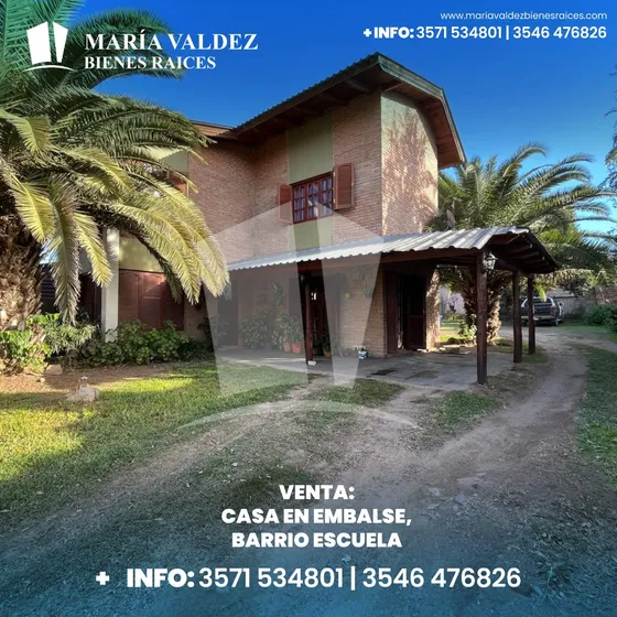  Embalse,se Vende Casa En Barrio Escuela 