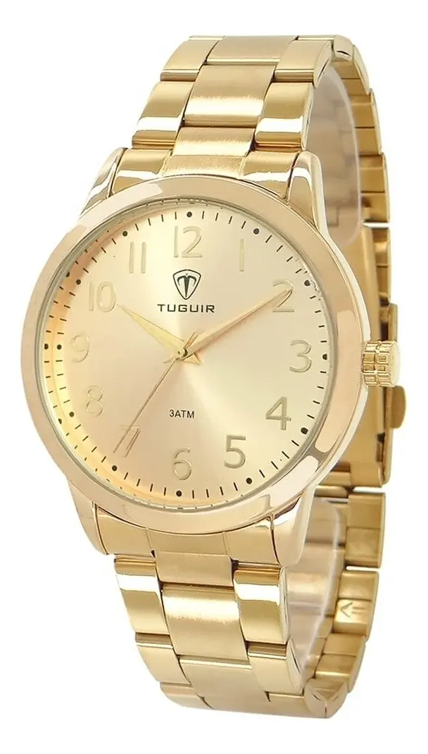 Kit Relógio Feminino Tuguir Analógico Tg116 - Dourado