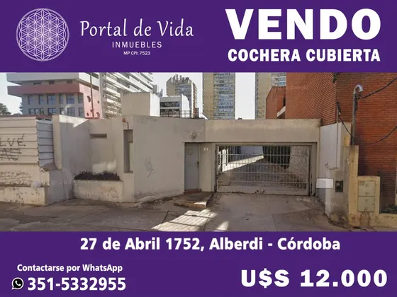 Cochera Sobre 27 De Abril, Cerca Del Patio Olmos - Córdoba